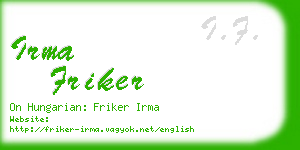 irma friker business card